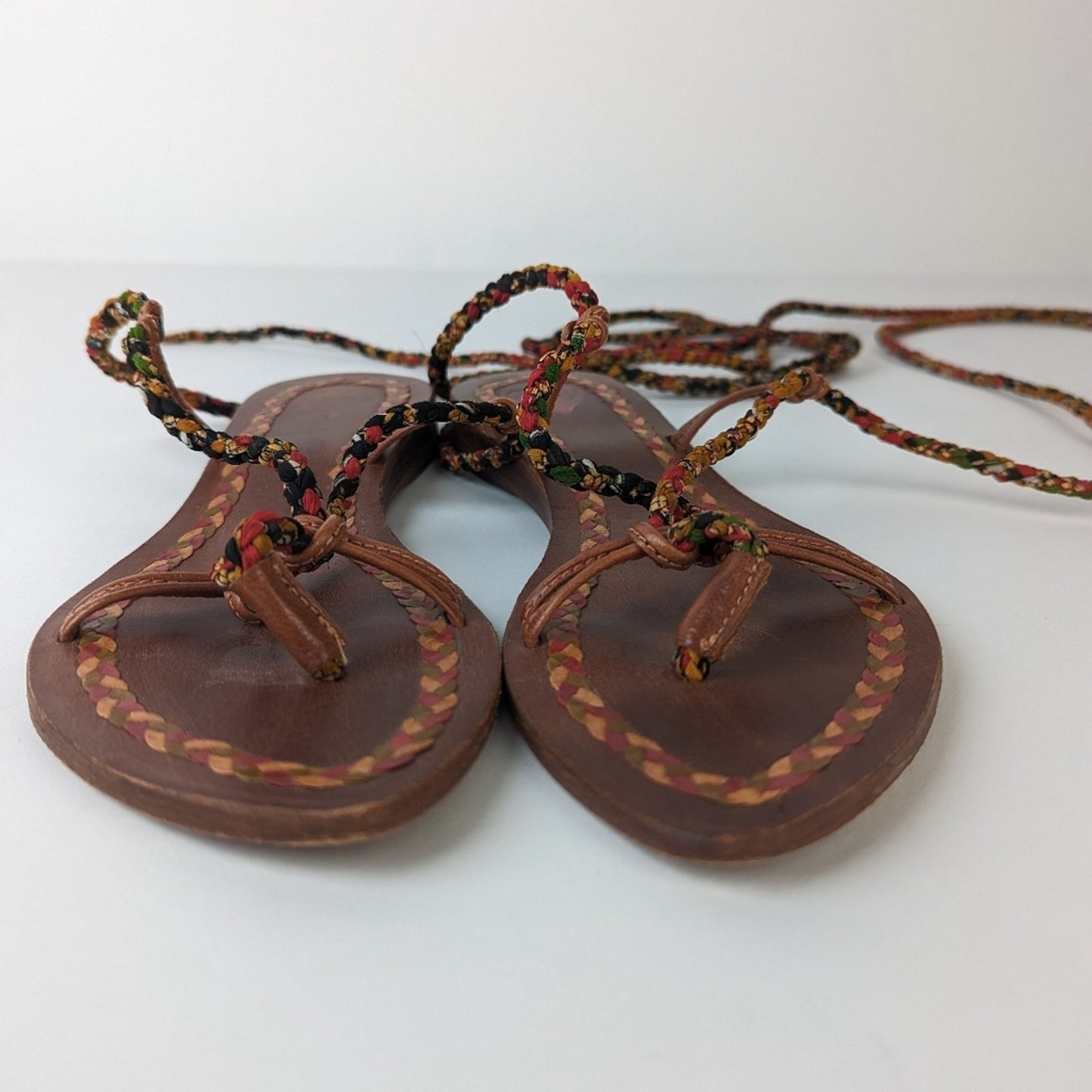 JC Leather Braided Boho Sandals