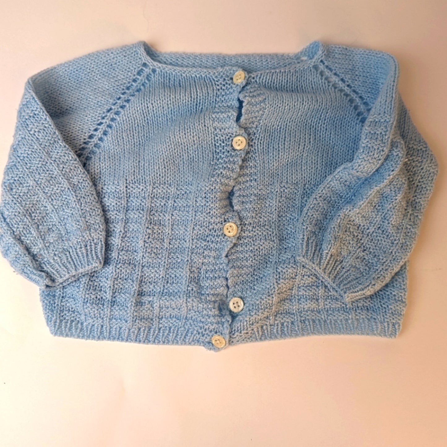 Handmade Infant Knit Cardigan/ 0-3 mths