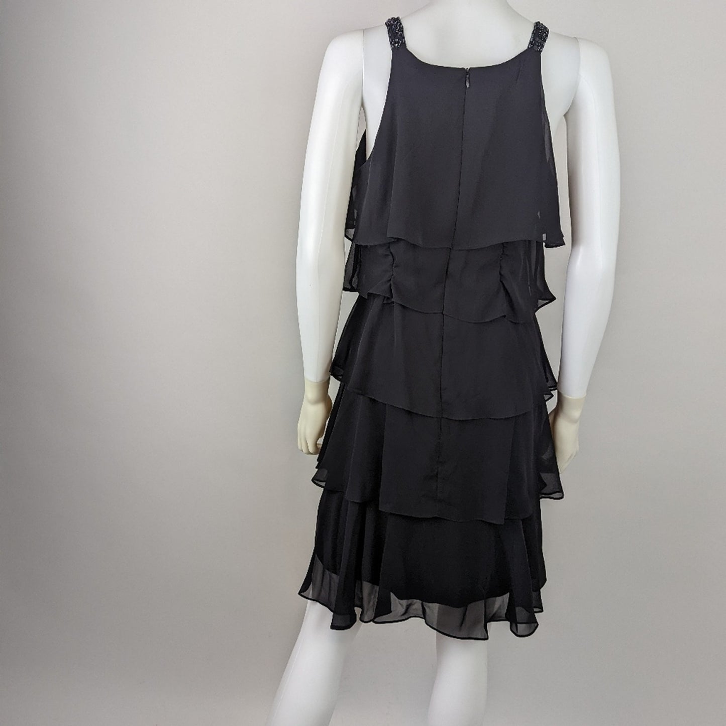 Black Tiered Ruffled Party Dress 8