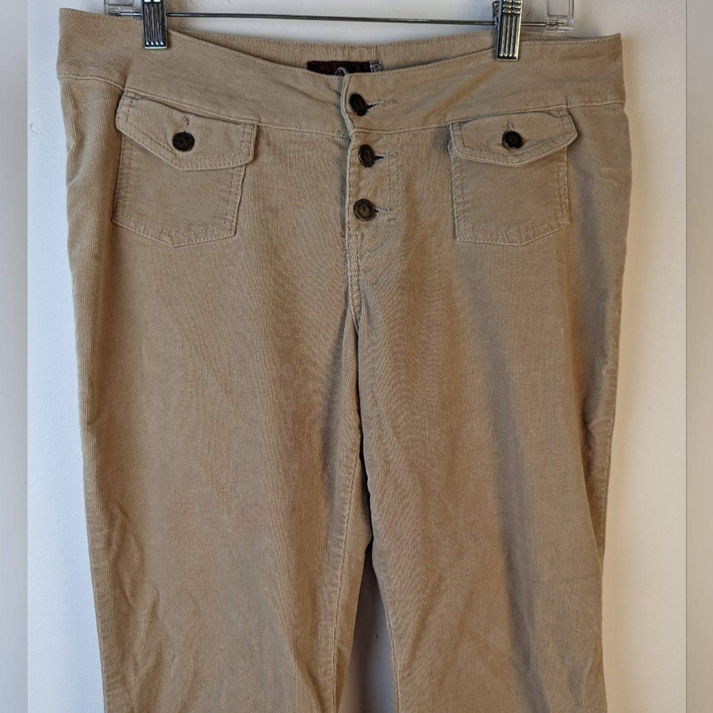 Jordache Lo-Rise Stretch Flared Button Front Pants 13/14