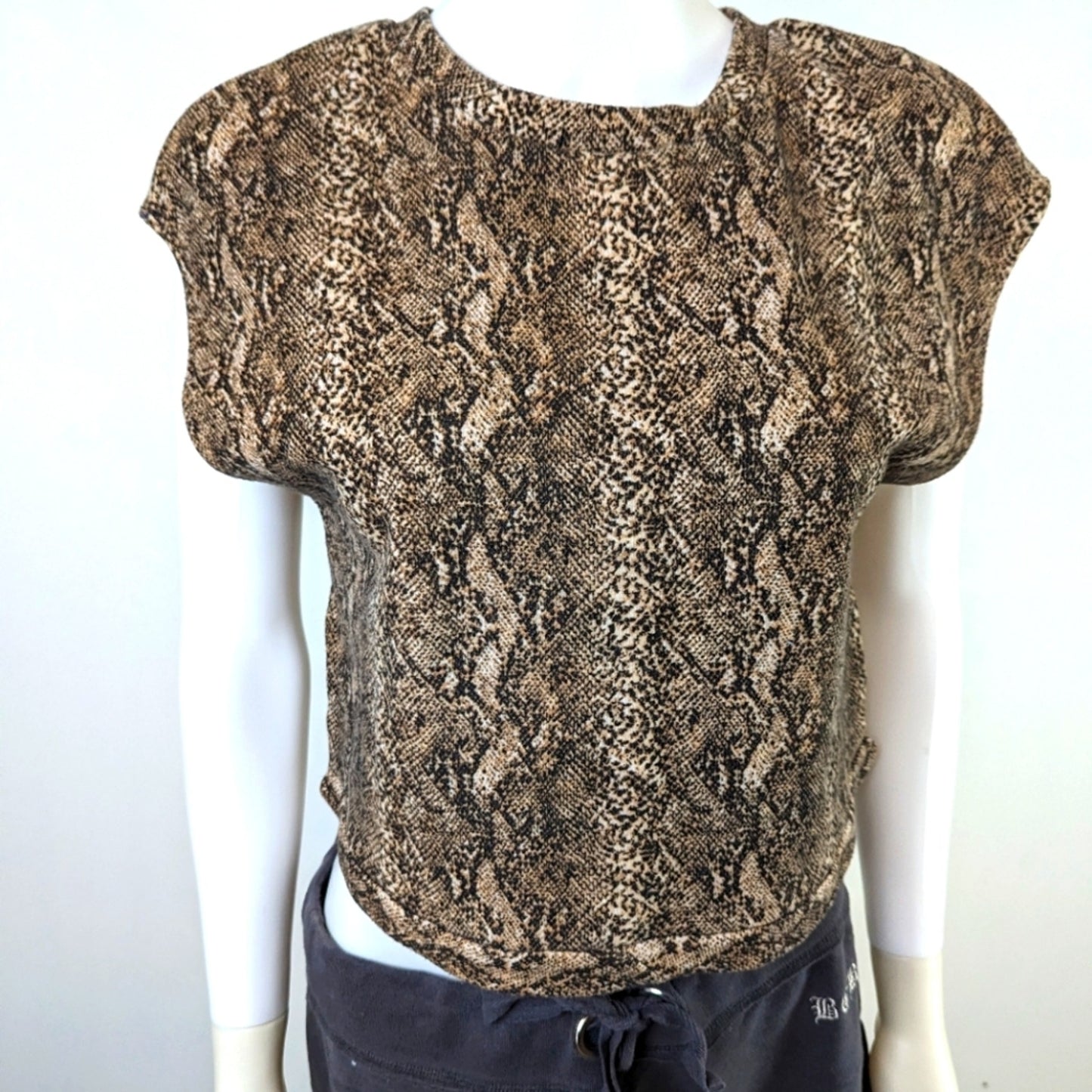 Zara Trafuluc Cropped Snake Print Shirt S