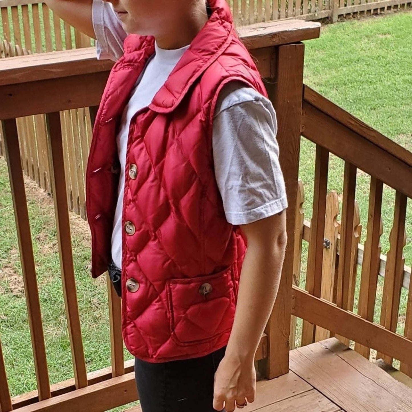 Talbots Red Quilted Vest