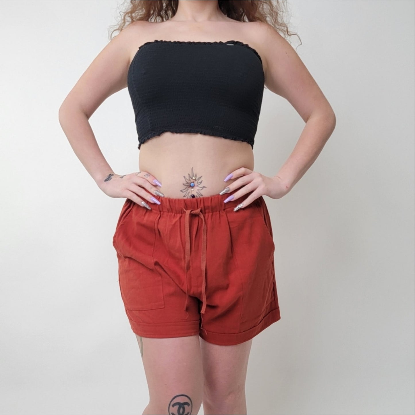 MissLook Rust Colored Shorts L