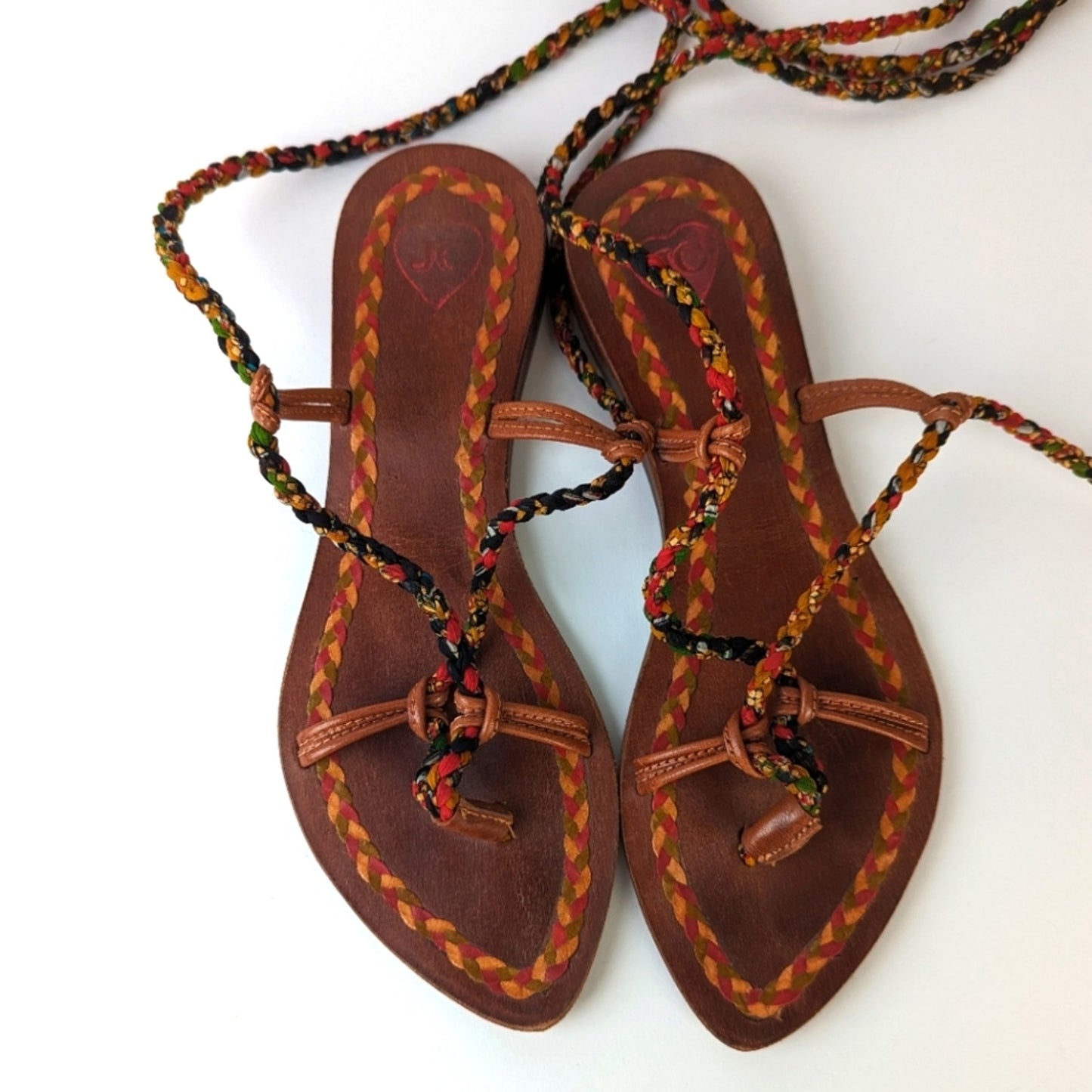 JC Leather Braided Boho Sandals