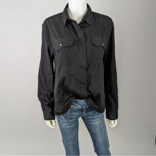 Charlotte Russe Black Button Front Shirt / Large