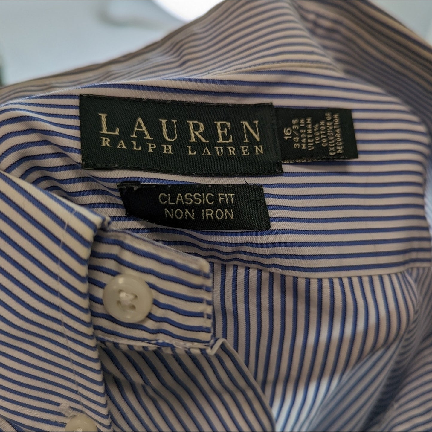 Lauren Ralph Lauren Striped Button Front Shirt - 16 ,34/35