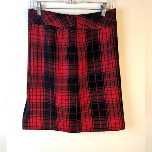 Eddie Bauer Plaid Wool Pencil Skirt / 2