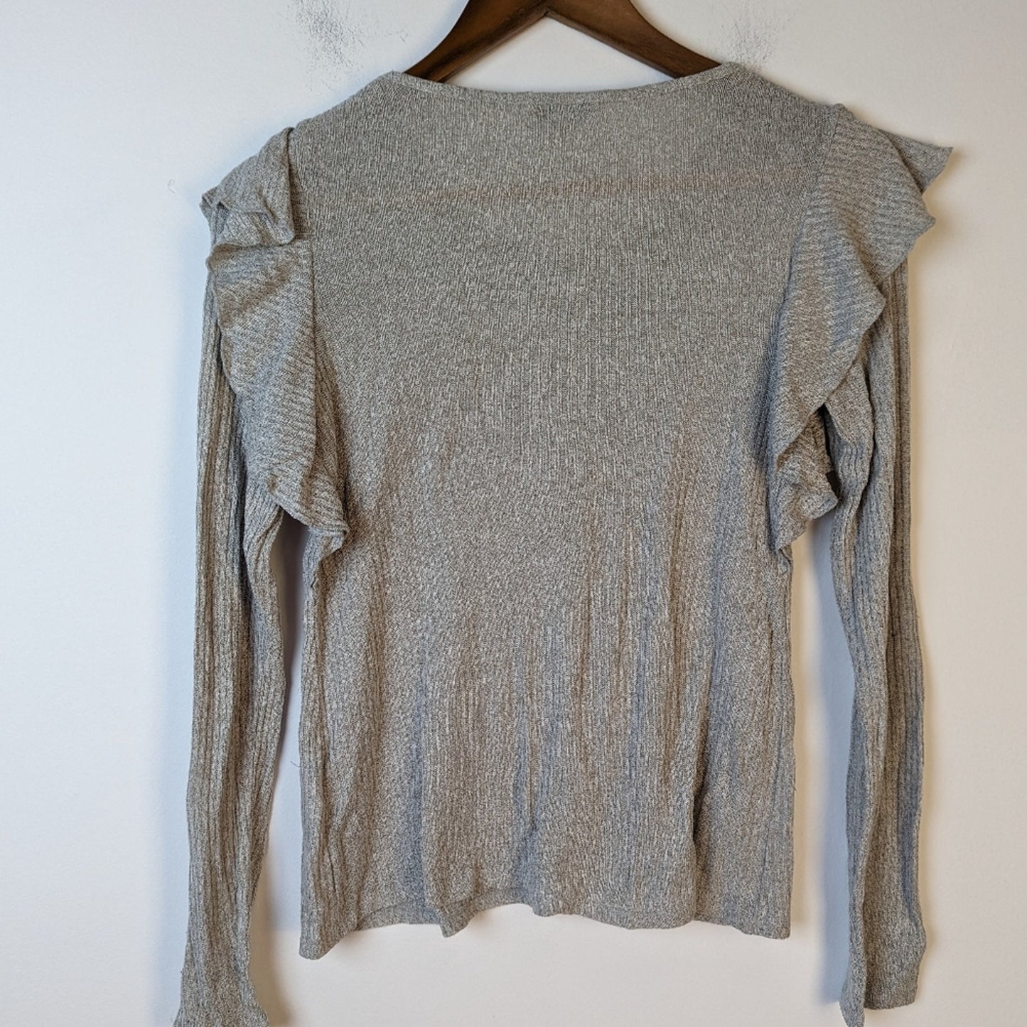 Lucky Brand Flutter Sleeve Ribbed Top / Small